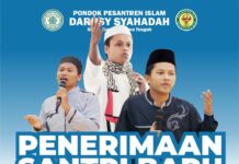 Penerimaan Santri Baru Pondok Pesantren Islam Darusy Syahadah Gelombang 2 Tahun Ajaran 2025-2026
